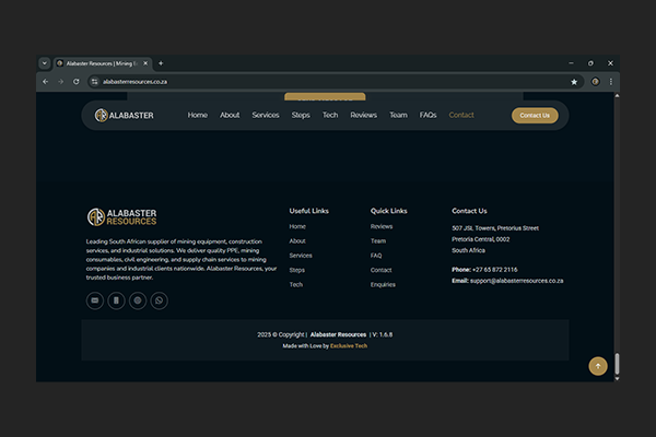 Alabaster Resources Project by Exclusive Tech