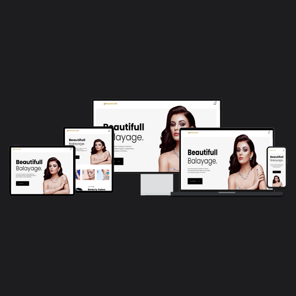Beauty Salon Service Website Design | Exclusive Tech 01