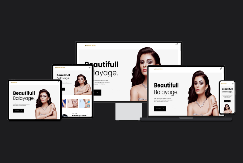 Beauty Salon Service Website Design | Exclusive Tech 01