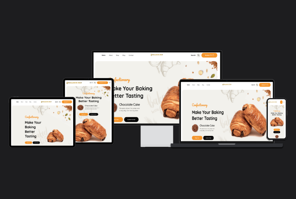 Confectionery Shop E-Commerce Website Design | Exclusive Tech 1