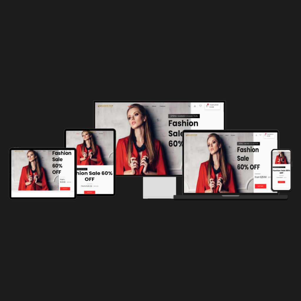 Designer Shop E-Commerce Website Design | Exclusive Tech 1