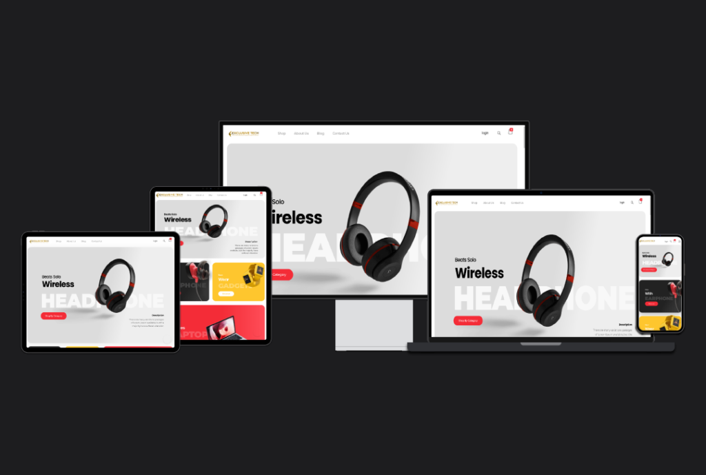 Electronic Shop E-Commerce Website Design | Exclusive Tech 1