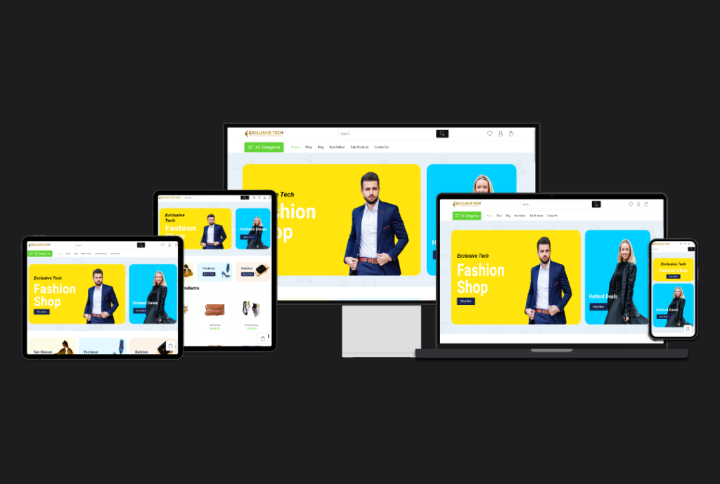 Fashion Shop E-Commerce Website Design | Exclusive Tech 1