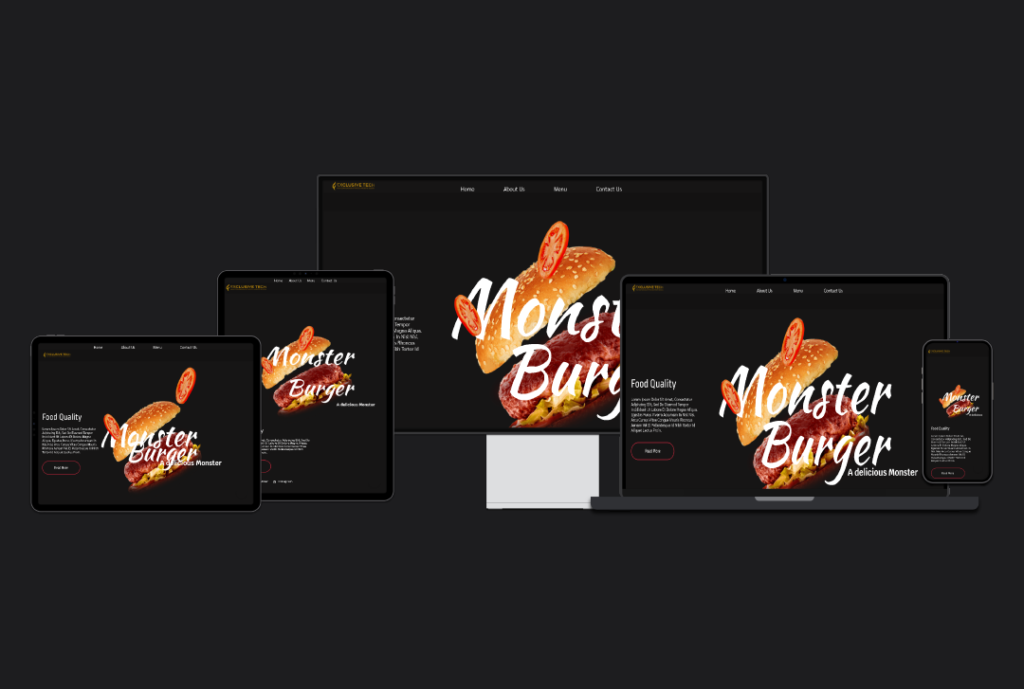 Fast Food Shop E-Commerce Website Design | Exclusive Tech 1