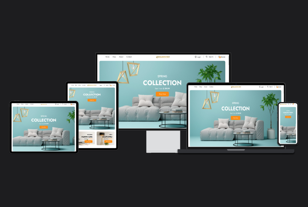 Furniture Shop E-Commerce Website Design | Exclusive Tech 1