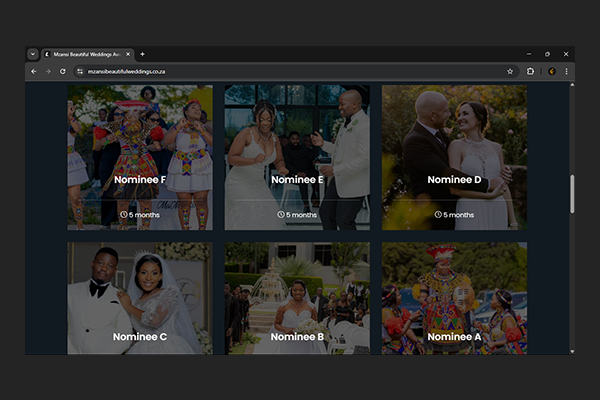 Mzansi Beautiful Weddings Awards Website by Exclusive Tech