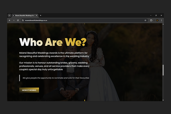 Mzansi Beautiful Weddings Awards Website by Exclusive Tech