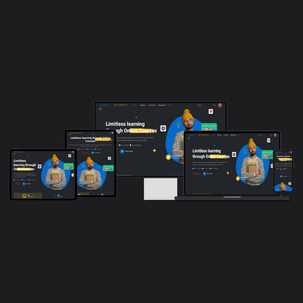 Online Courses Service Website Design | Exclusive Tech 01