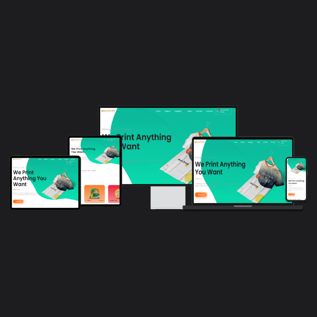 Print Shop E-Commerce Website Design | Exclusive Tech 1