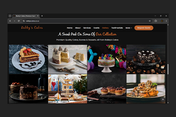 Rabby's Cakes Website by Exclusive Tech