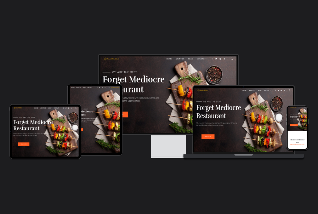 Restaurant Service Website Design | Exclusive Tech 01