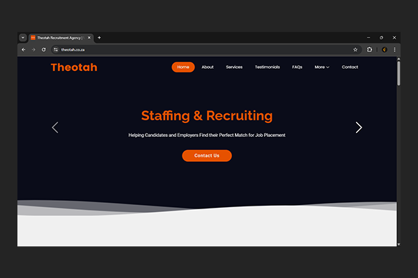 Theotah Recruitment Agency Website by Exclusive Tech