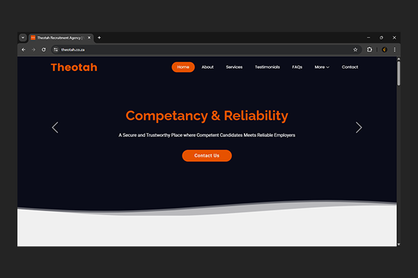 Theotah Recruitment Agency Website by Exclusive Tech