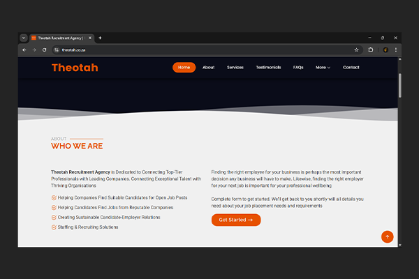 Theotah Recruitment Agency Website by Exclusive Tech
