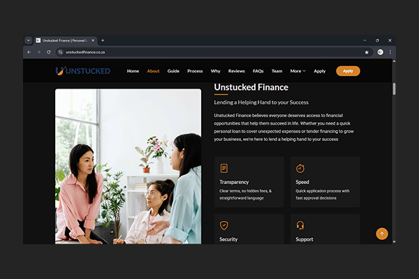 Unstucked Finance Website Project by Exclusive Tech