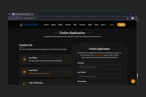 Unstucked Finance Website Project by Exclusive Tech