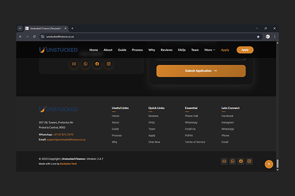 Unstucked Finance Website Project by Exclusive Tech