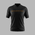 V Neck Short Sleeve T-Shirt Black by Exclusive Tech