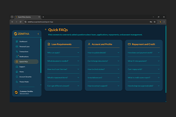 Zenitha Web Application by Exclusive Tech